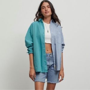 Urban Outfitters- BDG Ollie Spliced Stripe Button-Down Shirt - Worn once!
